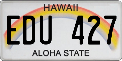 HI license plate EDU427