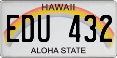 HI license plate EDU432