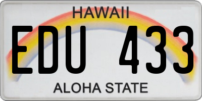 HI license plate EDU433
