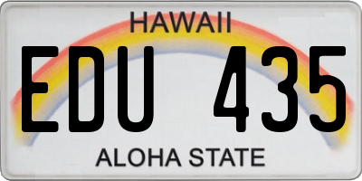 HI license plate EDU435