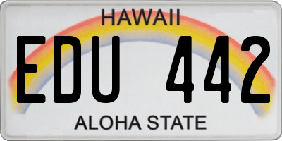 HI license plate EDU442
