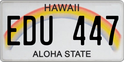 HI license plate EDU447