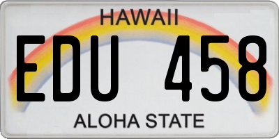 HI license plate EDU458