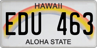 HI license plate EDU463