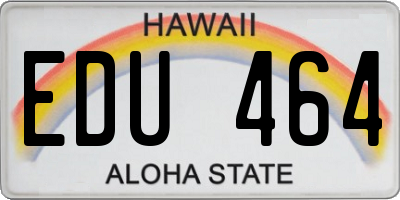 HI license plate EDU464