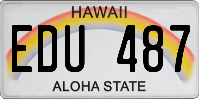 HI license plate EDU487