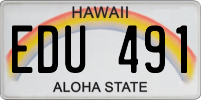 HI license plate EDU491