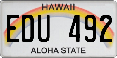 HI license plate EDU492