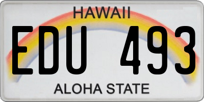 HI license plate EDU493