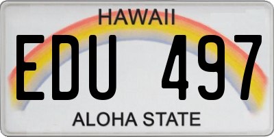 HI license plate EDU497