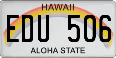 HI license plate EDU506