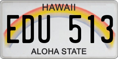 HI license plate EDU513