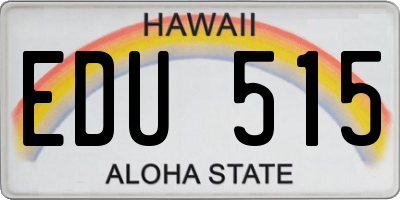 HI license plate EDU515