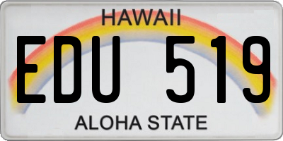 HI license plate EDU519