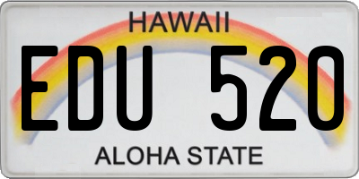 HI license plate EDU520