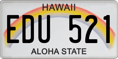 HI license plate EDU521