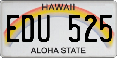 HI license plate EDU525