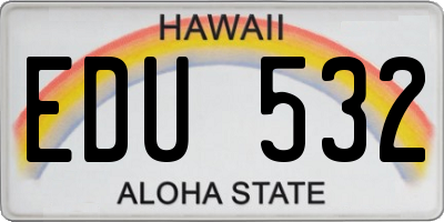 HI license plate EDU532