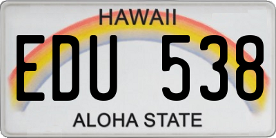 HI license plate EDU538