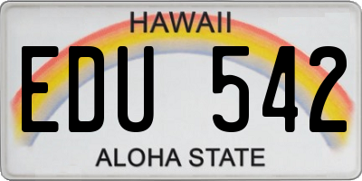 HI license plate EDU542