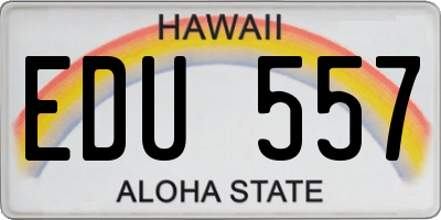HI license plate EDU557