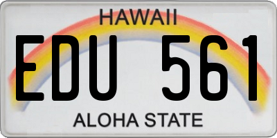 HI license plate EDU561
