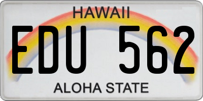 HI license plate EDU562
