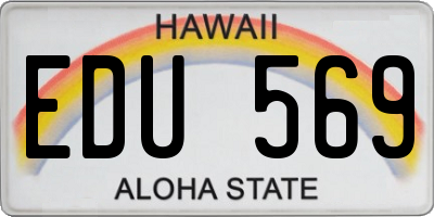 HI license plate EDU569