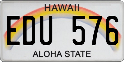 HI license plate EDU576