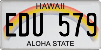 HI license plate EDU579
