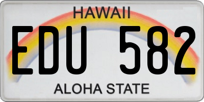 HI license plate EDU582