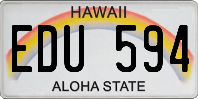 HI license plate EDU594