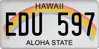 HI license plate EDU597