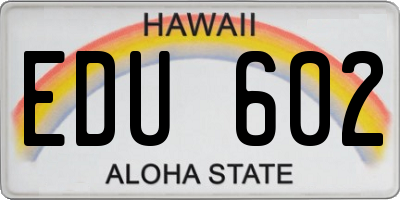 HI license plate EDU602