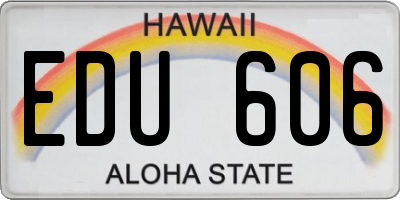 HI license plate EDU606