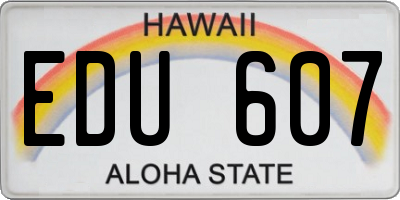 HI license plate EDU607