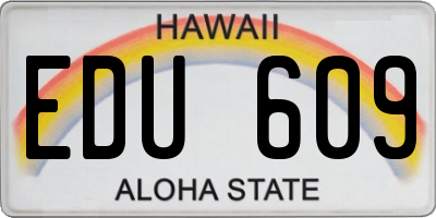 HI license plate EDU609