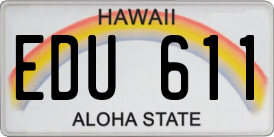 HI license plate EDU611