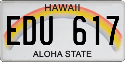 HI license plate EDU617