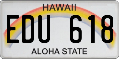 HI license plate EDU618