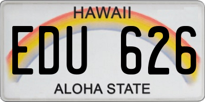 HI license plate EDU626