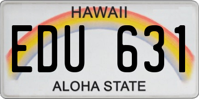 HI license plate EDU631
