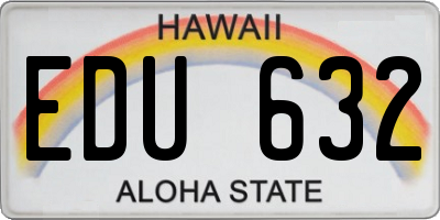 HI license plate EDU632