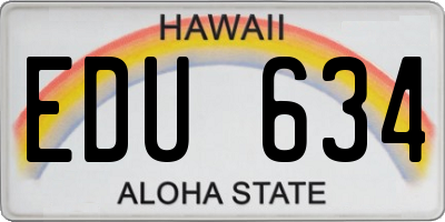 HI license plate EDU634