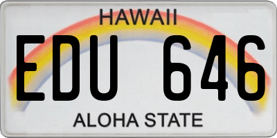 HI license plate EDU646