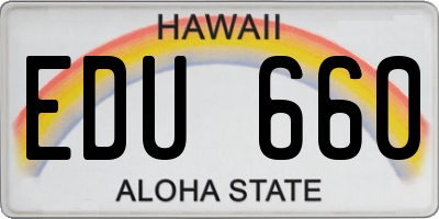 HI license plate EDU660