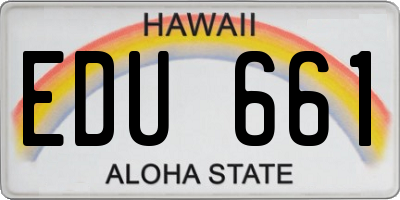 HI license plate EDU661