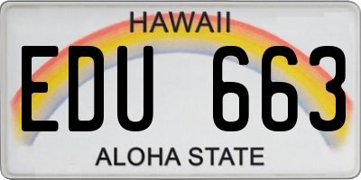 HI license plate EDU663