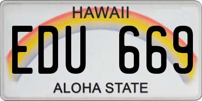 HI license plate EDU669