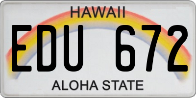 HI license plate EDU672